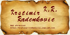 Krstimir Radenković vizit kartica